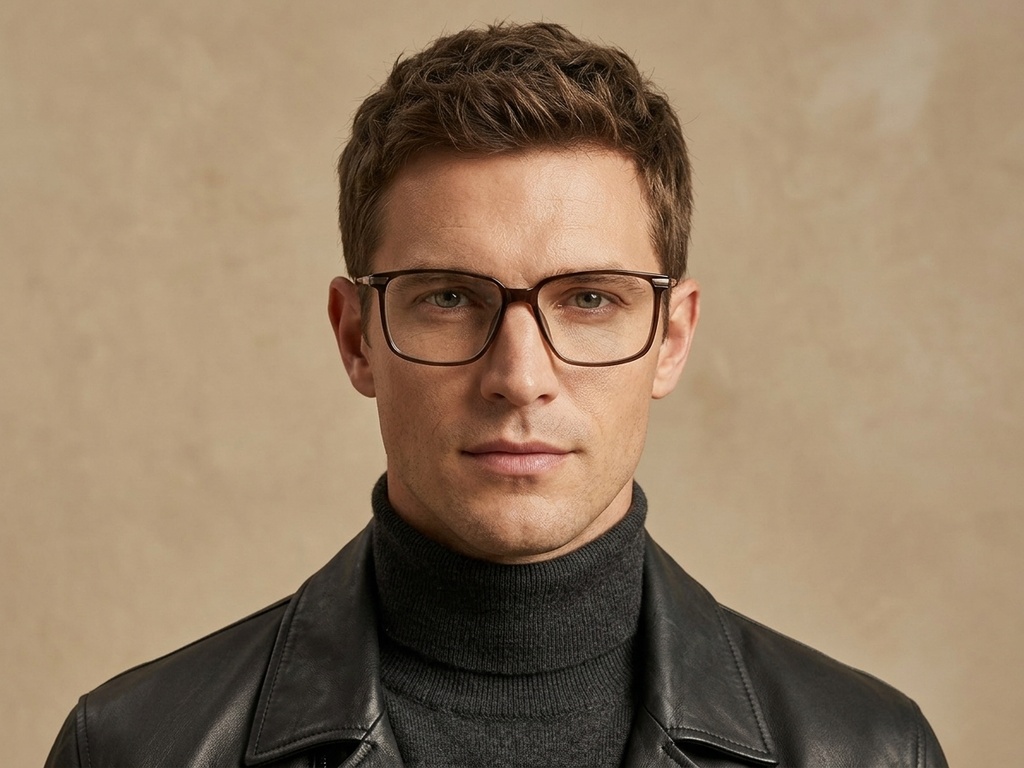BS2012-1855_Brown_Rectangular_Titanium_Glasses_corner-tryon_male