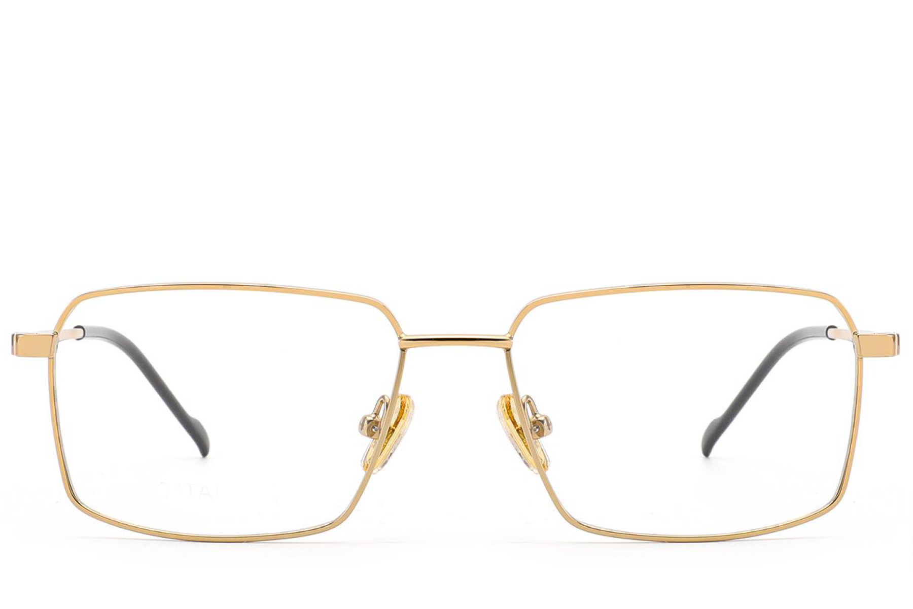 BS2012-1859_Golden_Rectangular_Titanium_Glasses_front