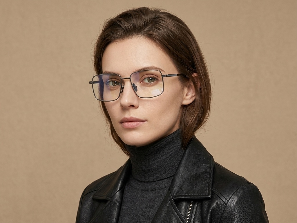 BS2012-1860_Grey_Rectangular_Titanium_Glasses_corner-tryon_female