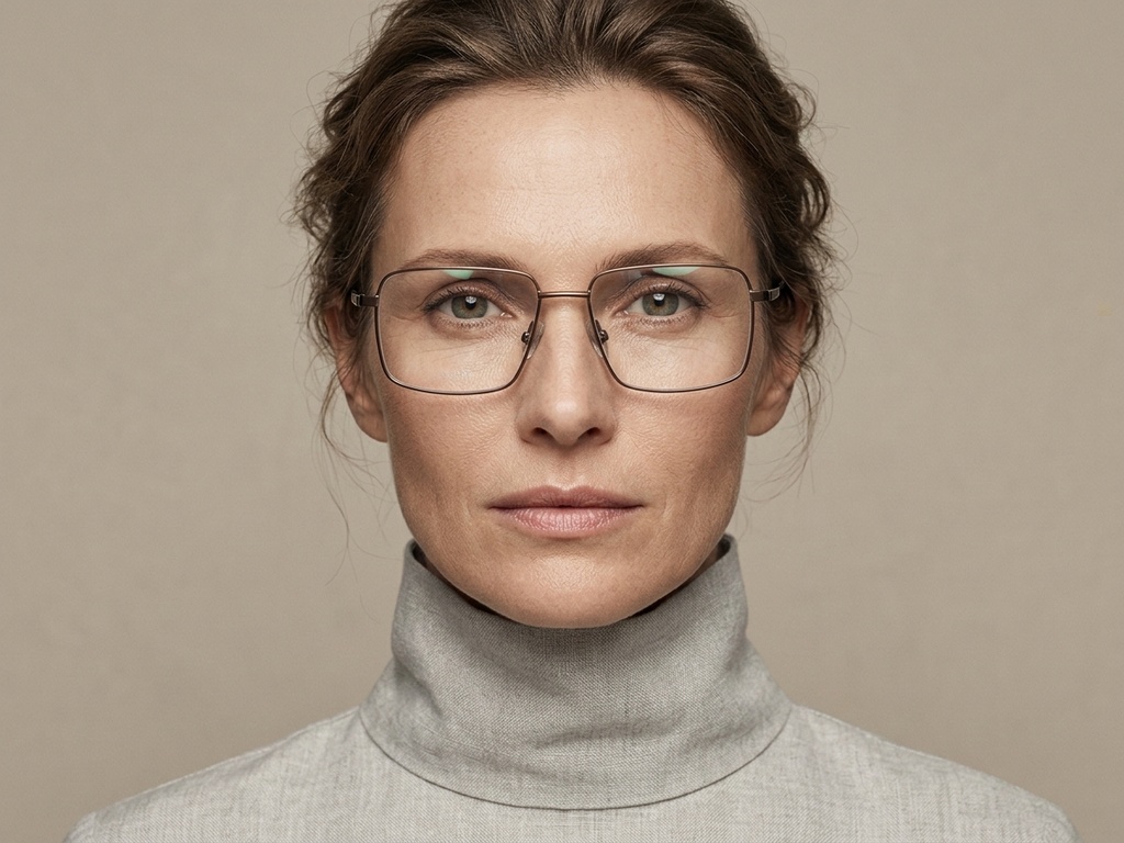 BS2012-1861_Brown_Rectangular_Titanium_Glasses_corner-tryon_female