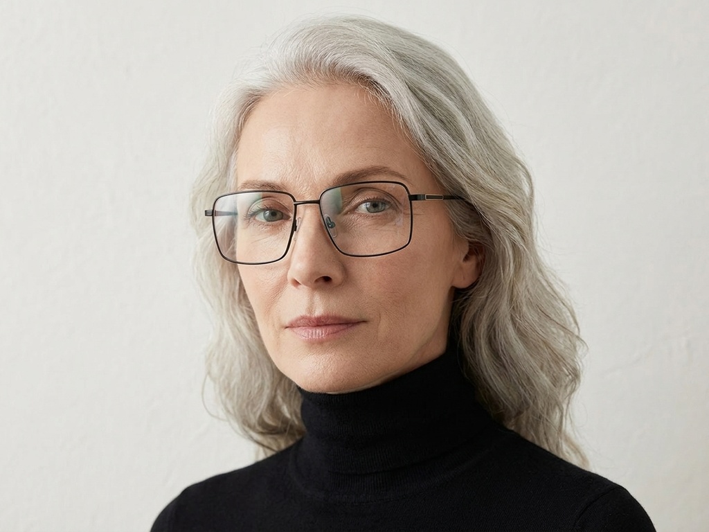 BS2012-1863_Black_Rectangular_Titanium_Glasses_corner-tryon_female