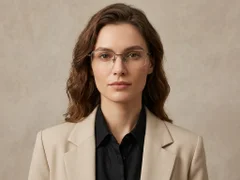 BS2012-1866_Brown_Semi-rimless_Titanium_Glasses_corner-tryon_female