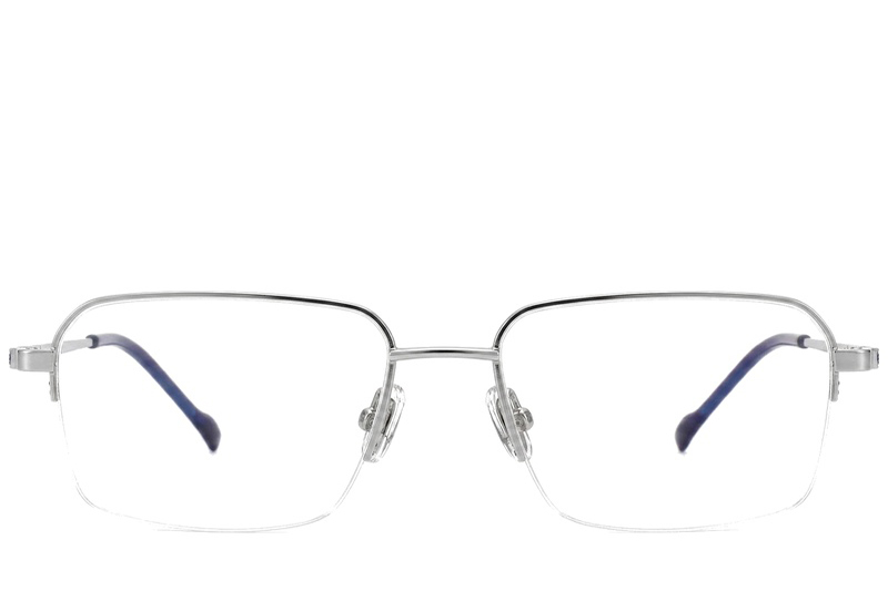 BS2012-1867_Silver_Semi-rimless_Titanium_Glasses_corner-front