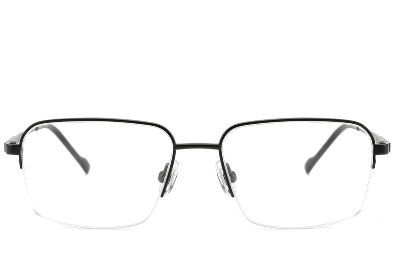 BS2012-1868_Black_Semi-rimless_Titanium_Glasses_corner-front