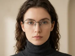 BS2012-1868_Black_Semi-rimless_Titanium_Glasses_corner-tryon_female