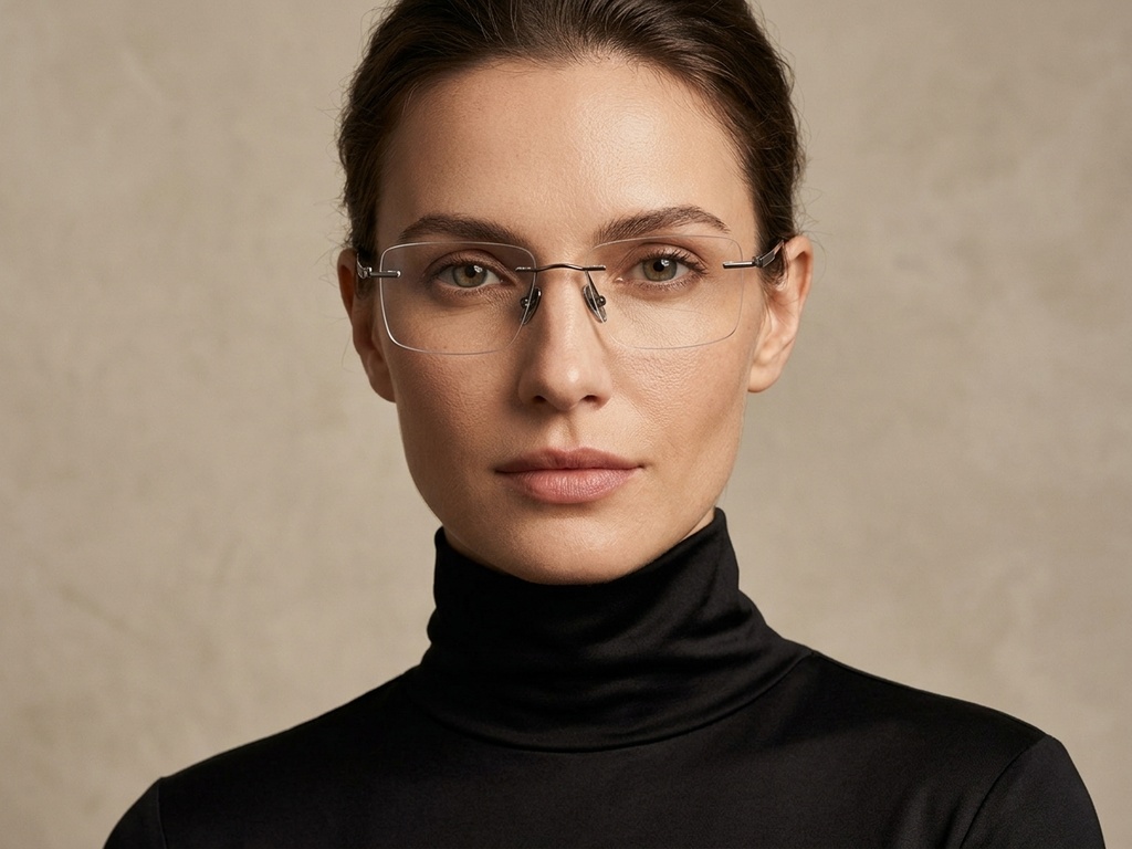 BS2012-1870_Grey_Rectangular_Titanium_Glasses_corner-tryon_female