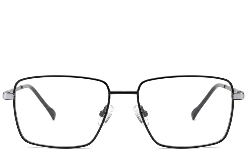 BS2012-1878_Black_Rectangular_Titanium_Glasses_corner-front