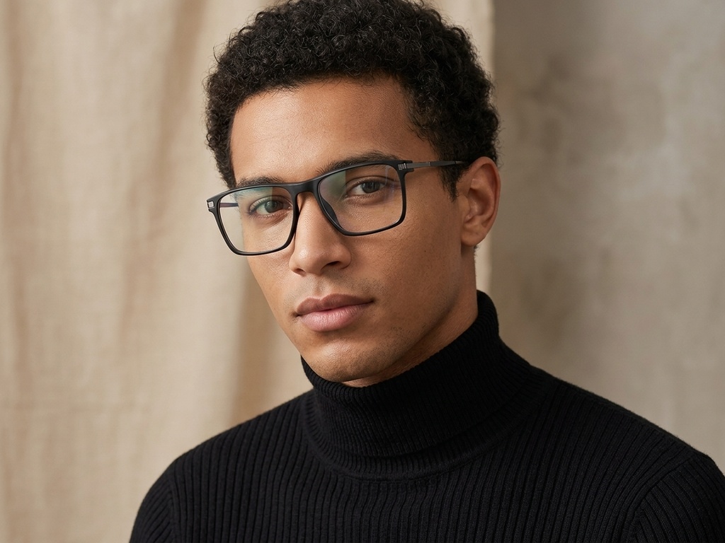 BS2012-1894_Black_Rectangular_Titanium_Glasses_corner-tryon_male