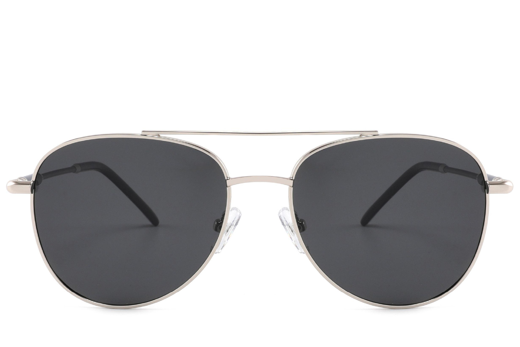 BS2012-1918_Silver_Aviator_Metal_Sunglasses_front