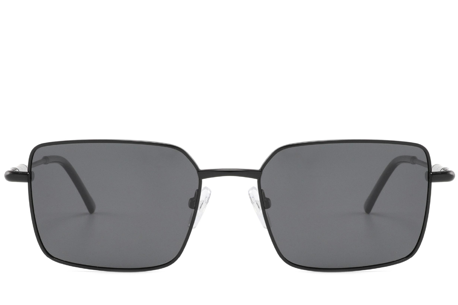 BS2012-1920_Black_Rectangular_Metal_Sunglasses_front