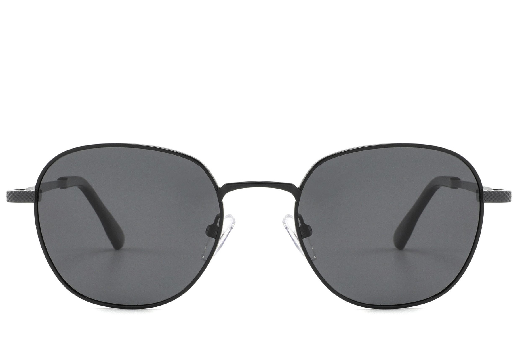 BS2012-1965_Black_Oval_Metal_Sunglasses_front