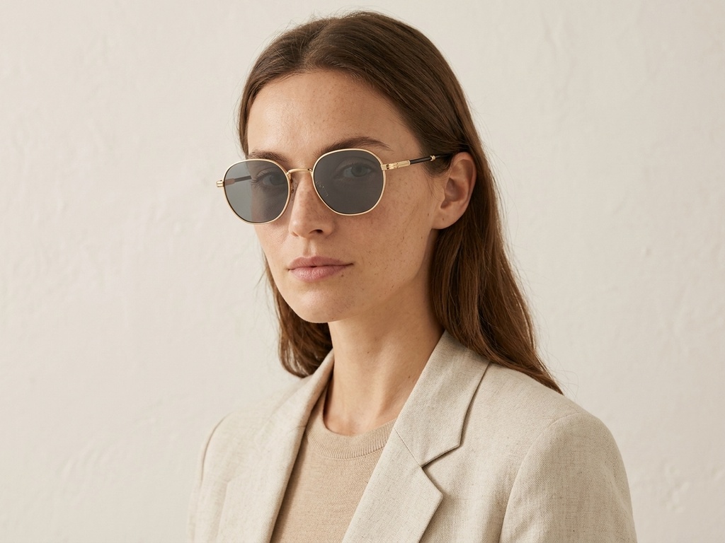 BS2012-1982_Golden_Oval_Metal_Sunglasses_corner-tryon_female