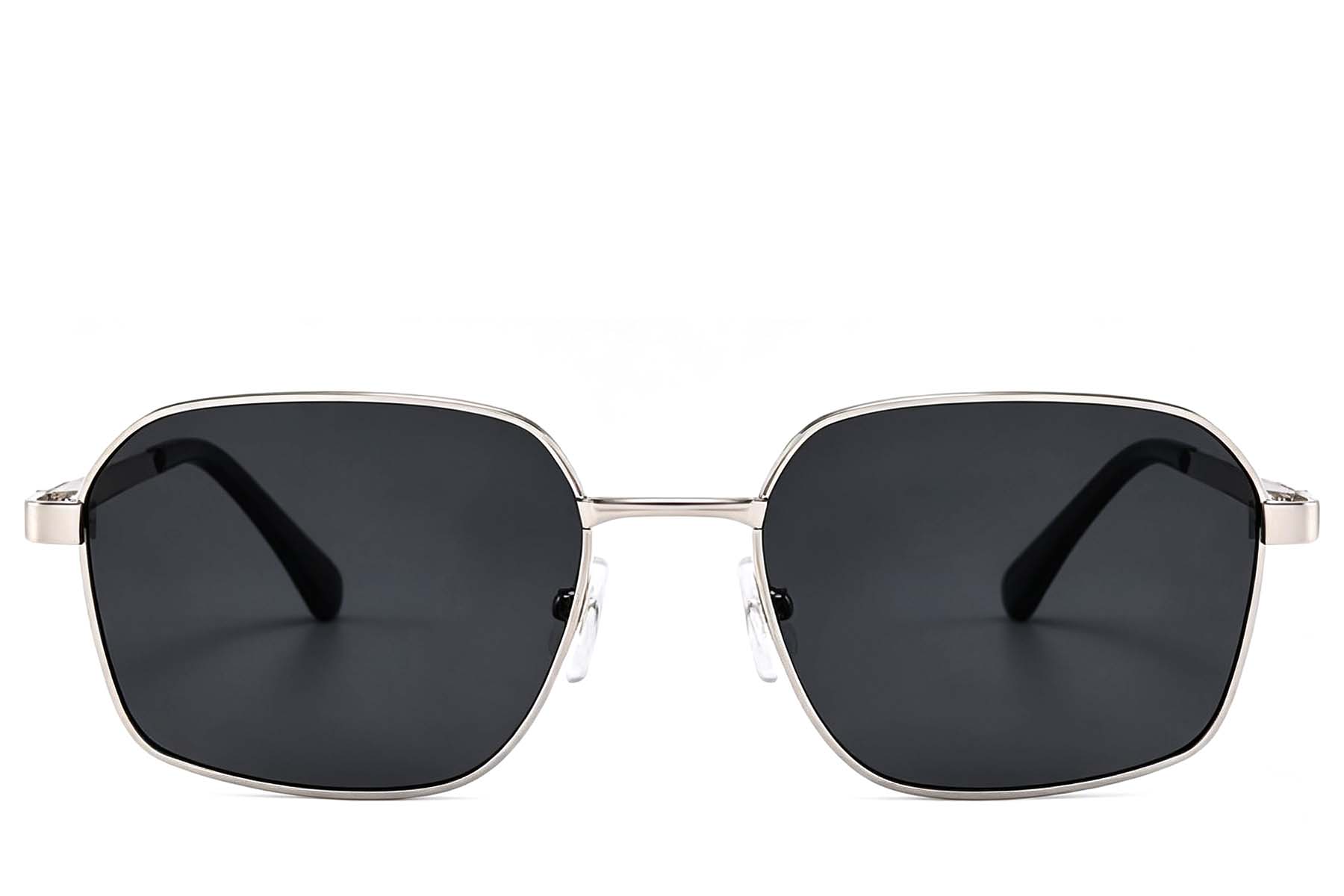BS2012-1988_Silver_Rectangular_Metal_Sunglasses_front