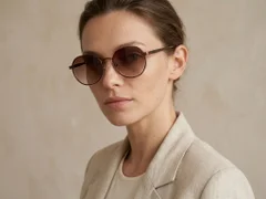 BS2012-1994_Brown_Oval_Metal_Sunglasses_corner-tryon_female
