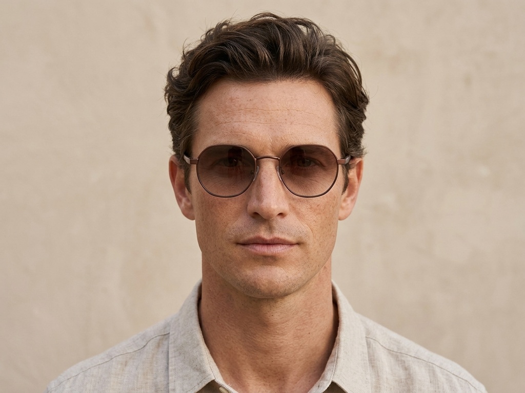 BS2012-1994_Brown_Oval_Metal_Sunglasses_corner-tryon_male