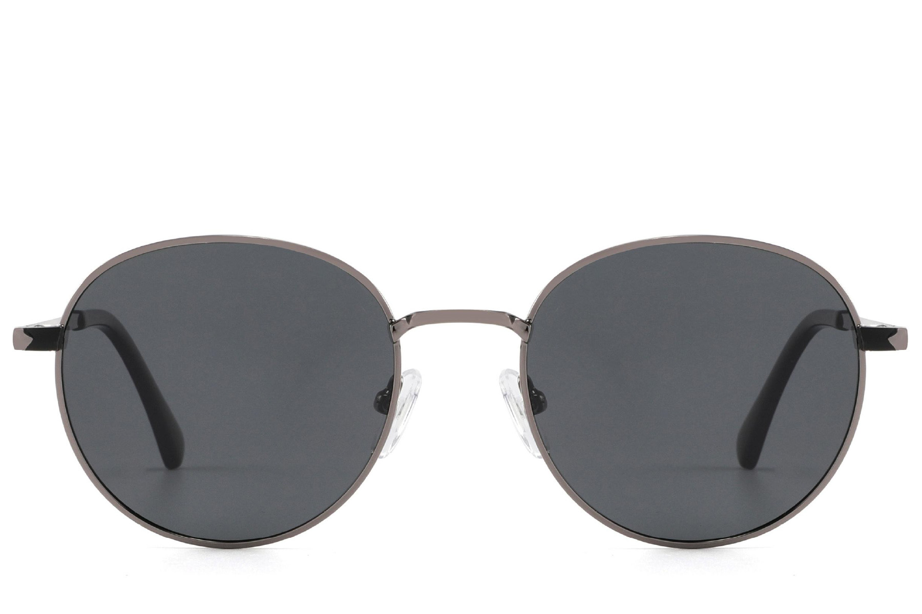 BS2012-2006_Grey_Oval_Metal_Sunglasses_front