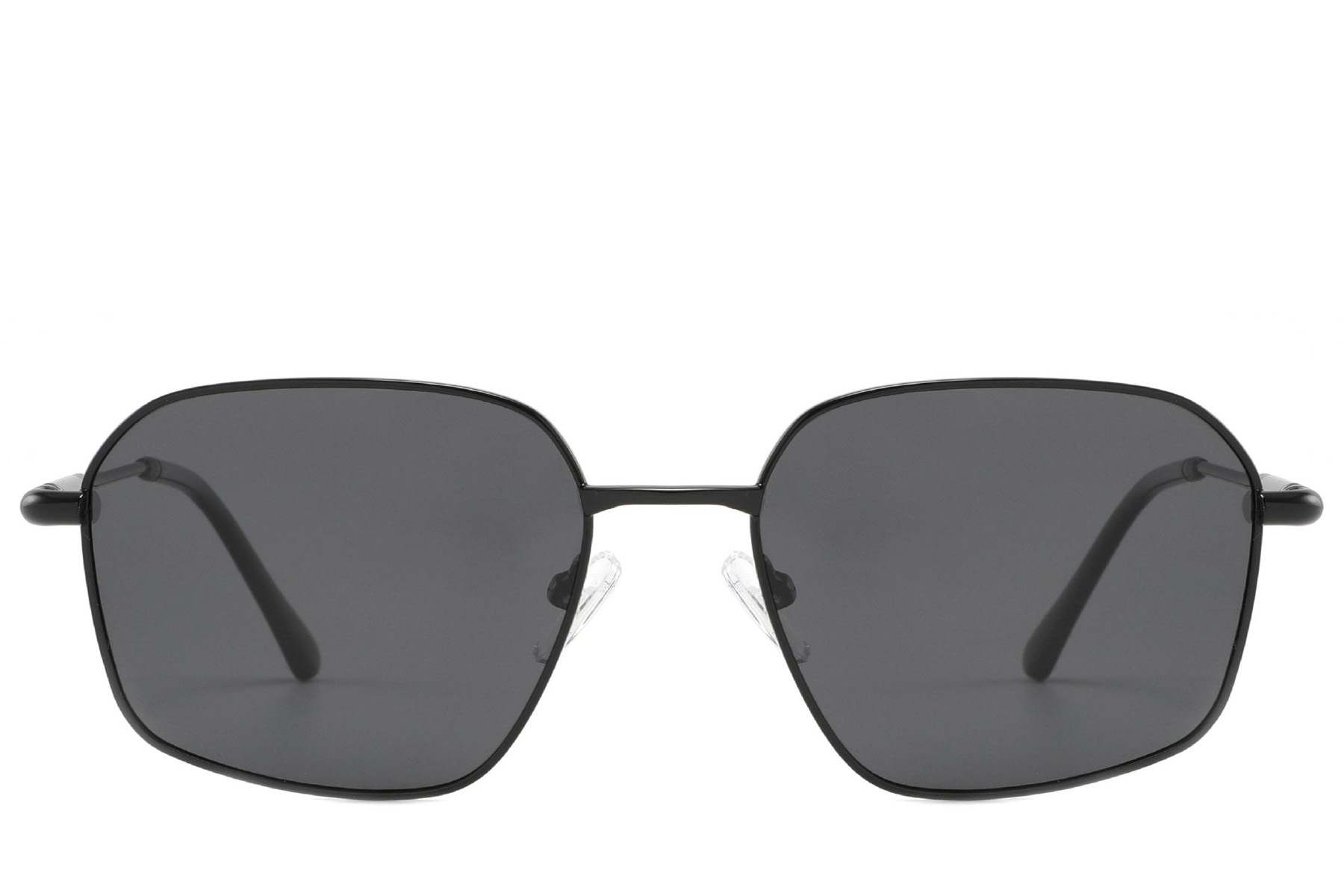 BS2012-2015_Black_Rectangular_Metal_Sunglasses_front