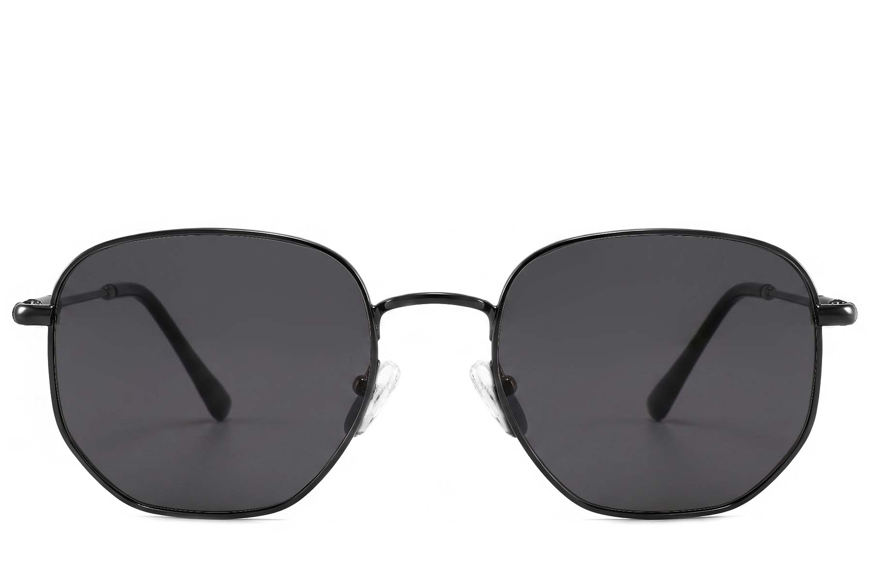 BS2012-2025_Black_Rectangular_Metal_Sunglasses_corner-front