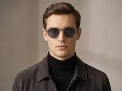BS2012-2041_Grey_Oval_Metal_Sunglasses_corner-tryon_male
