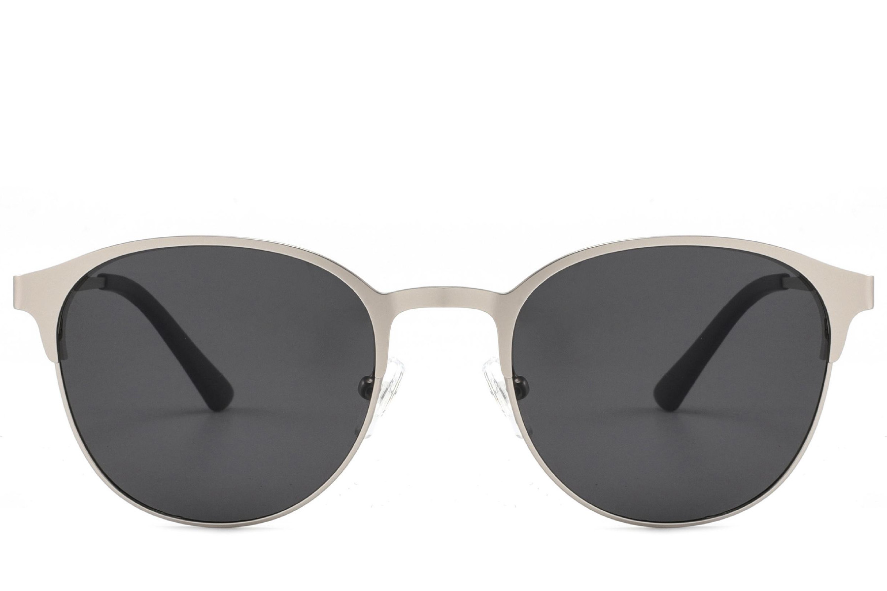 BS2012-2043_Silver_Oval_Metal_Sunglasses_front