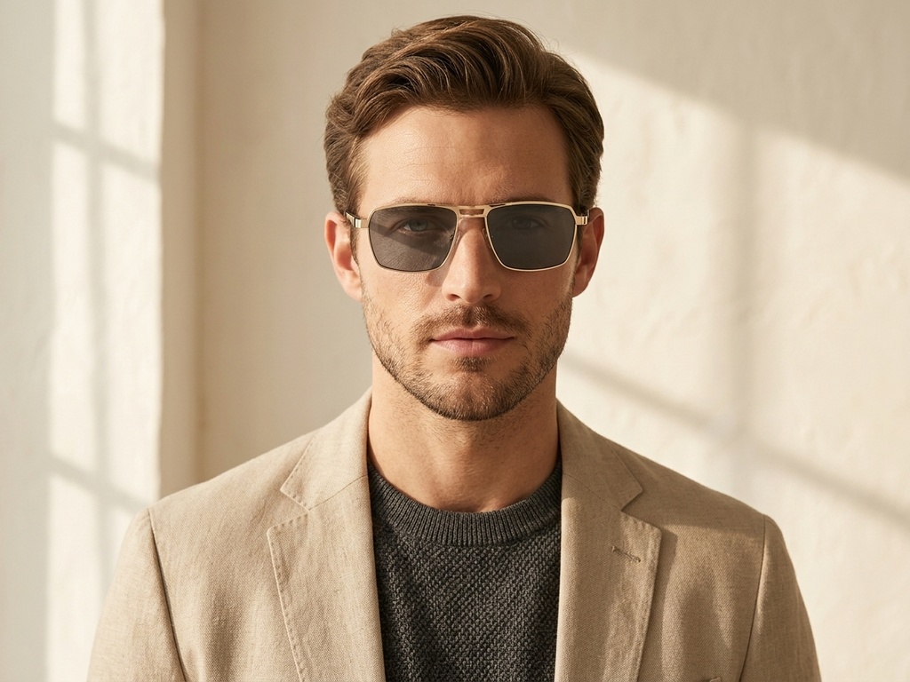 BS2012-2052_Golden_Aviator_Metal_Sunglasses-tryon_male