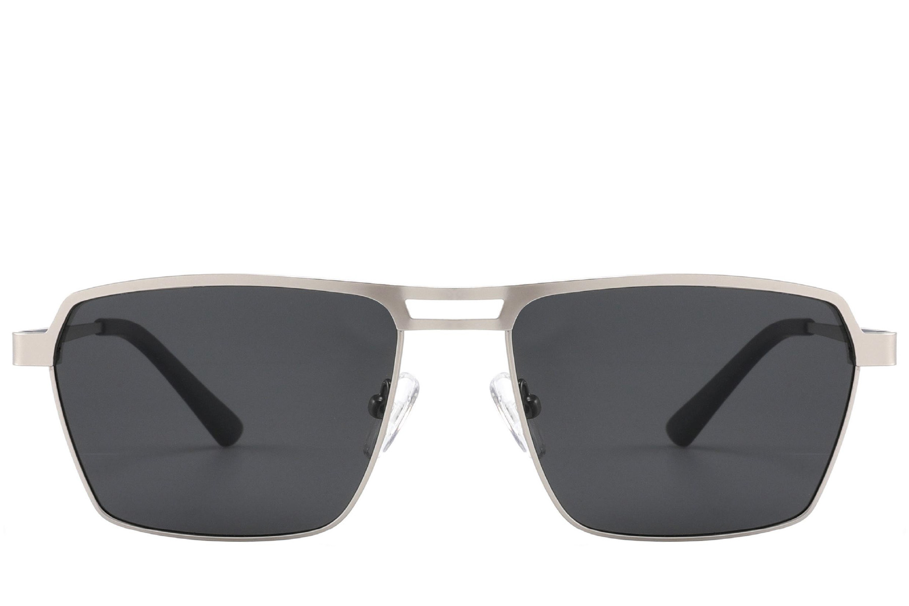 BS2012-2053_Silver_Aviator_Metal_Sunglasses_front
