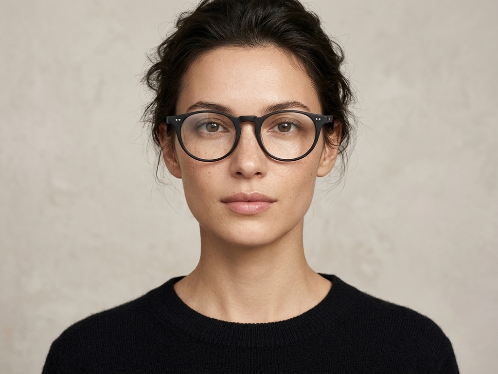 BS2012-2245_Black_Oval_Plastic_Glasses-tryon_female
