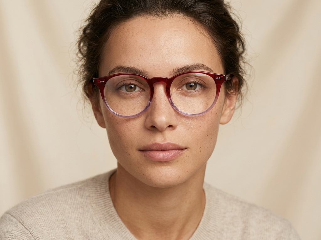 BS2012-2246_Red_Oval_Plastic_Glasses-tryon_female