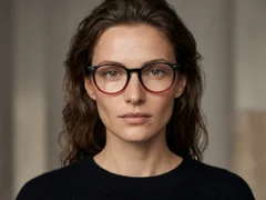 BS2012-2249_Red_Oval_Plastic_Glasses-tryon_female