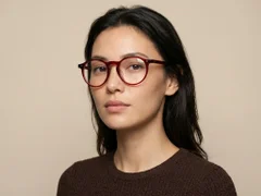 BS2012-2285_Red_Oval_Plastic_Glasses-tryon_female