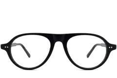 BS2012-2291_Black_Aviator_Plastic_Glasses_corner-front