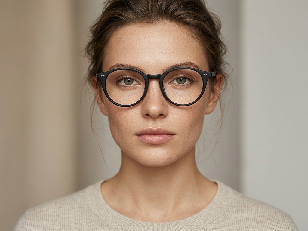 BS2012-2300_Black_Oval_Plastic_Glasses-tryon_female