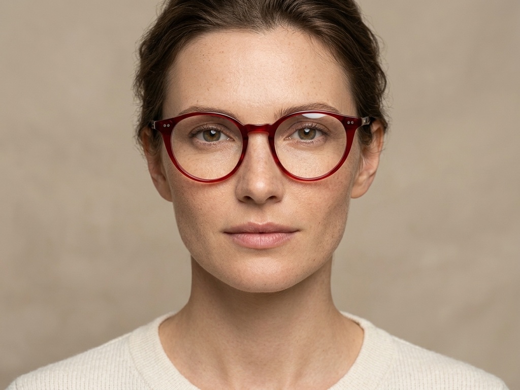 BS2012-2304_Red_Oval_Plastic_Glasses-tryon_female