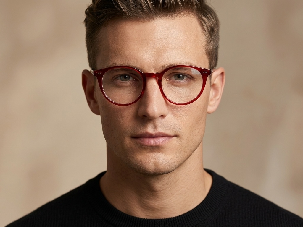 BS2012-2304_Red_Oval_Plastic_Glasses-tryon_male