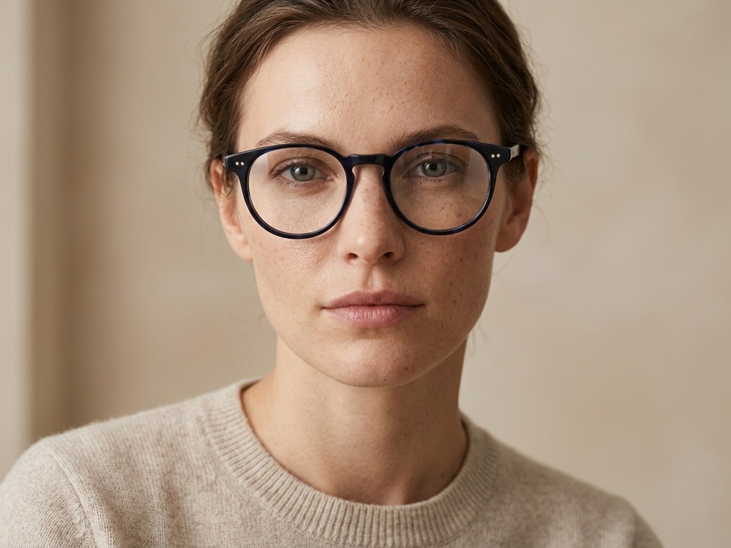 BS2012-2305_Black_Oval_Plastic_Glasses-tryon_female