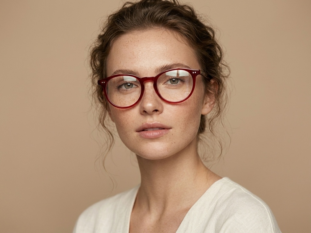 BS2012-2312_Red_Oval_Plastic_Glasses-tryon_female