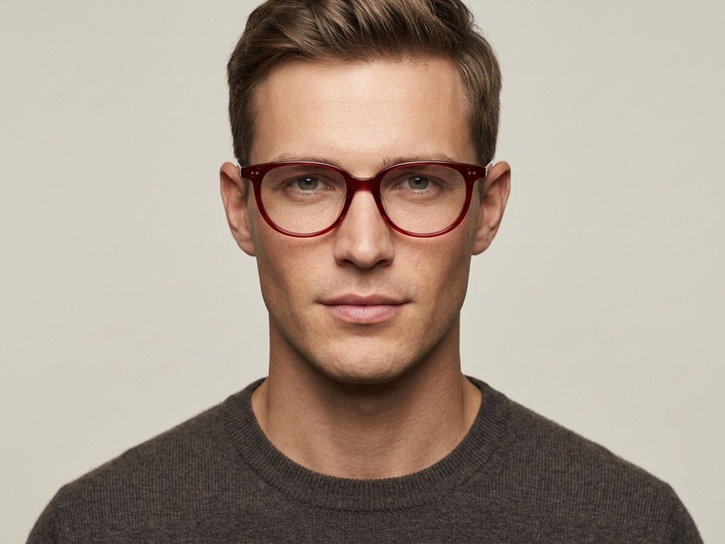 BS2012-2316_Red_Oval_Plastic_Glasses-tryon_male