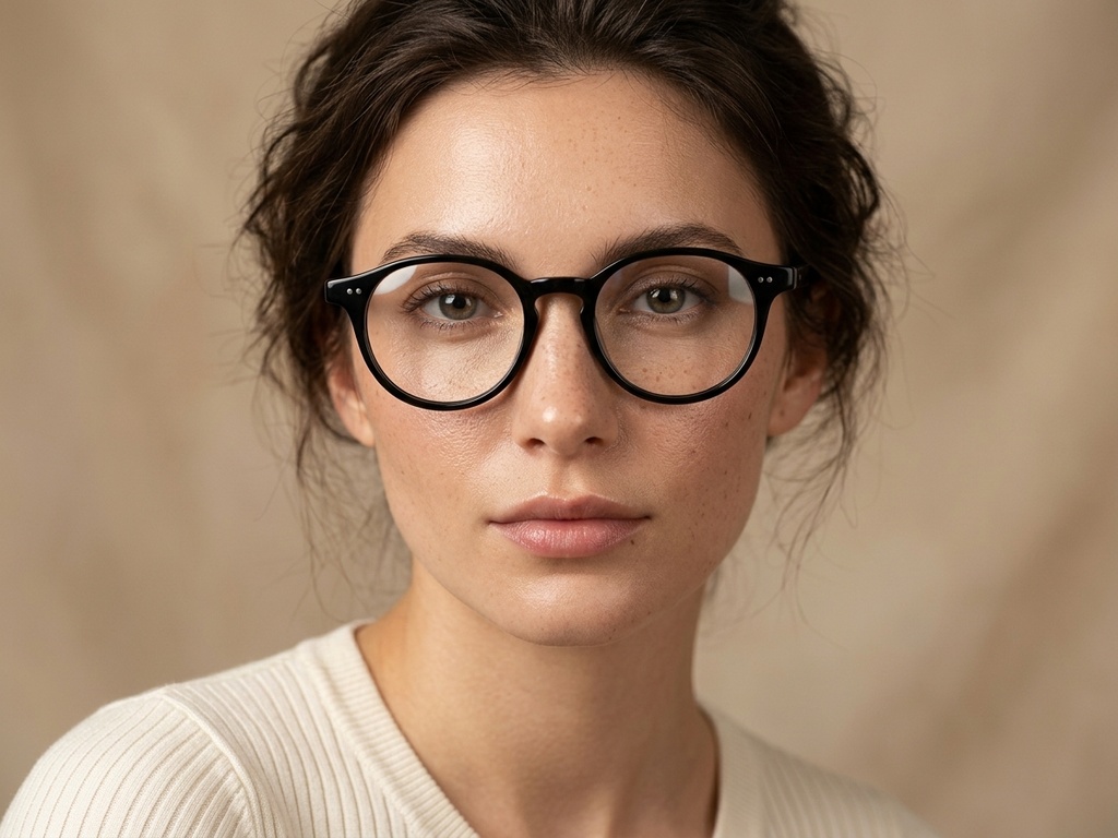 BS2012-2325_Black_Oval_Plastic_Glasses-tryon_female
