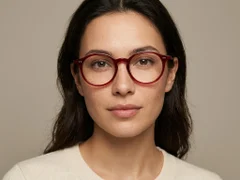 BS2012-2328_Red_Oval_Plastic_Glasses-tryon_female