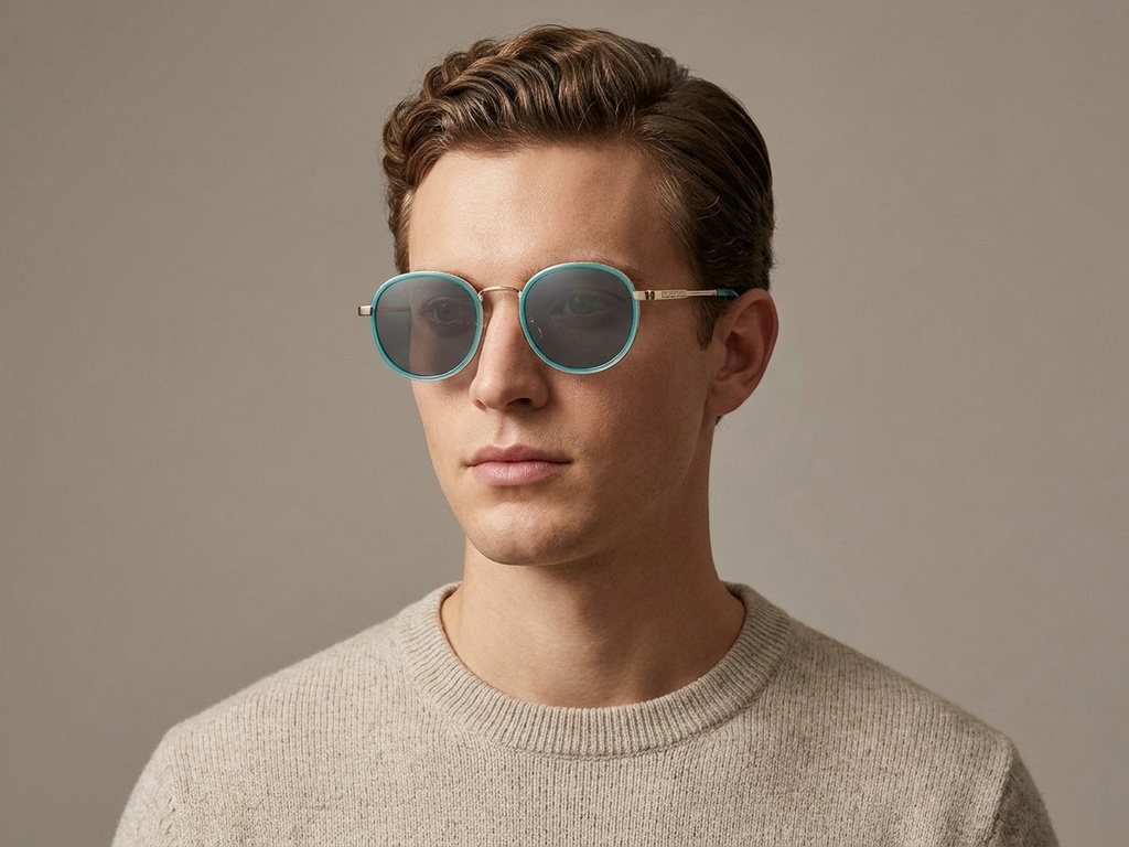 BS2012-2688_Blue_Oval_Metal_Sunglasses-tryon_male