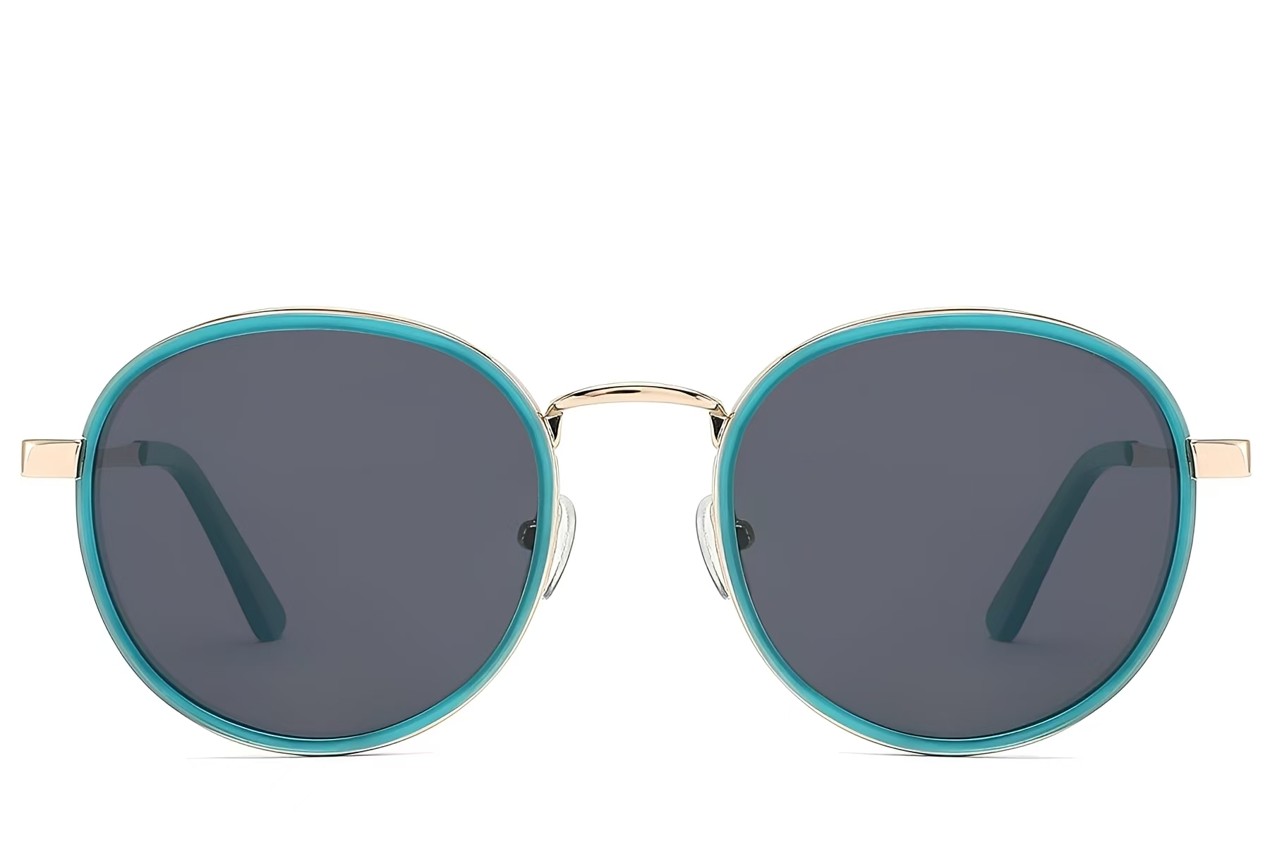 BS2012-2688_Blue_Oval_Metal_Sunglasses_front