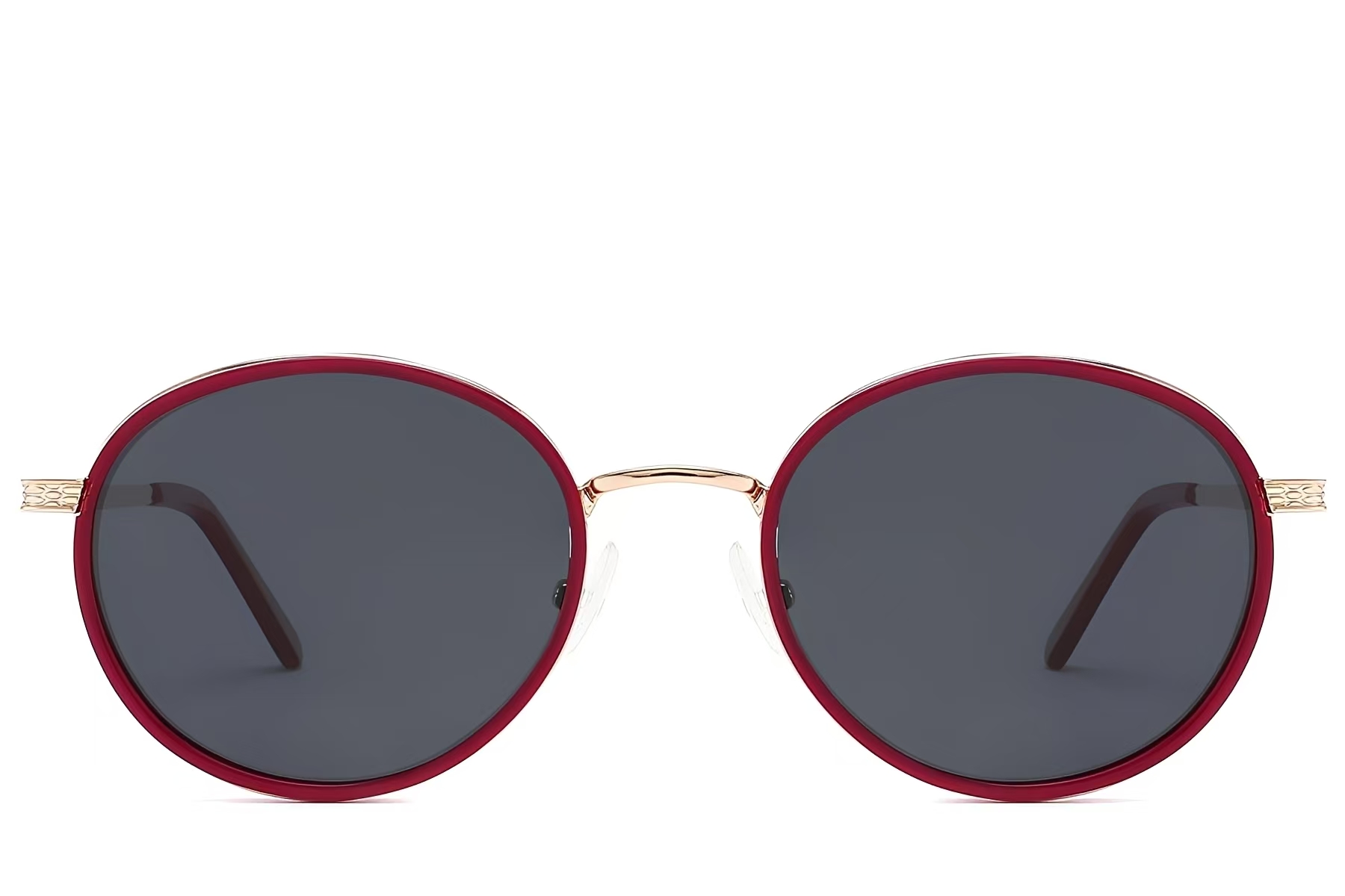 BS2012-2690_Red_Oval_Metal_Sunglasses_front