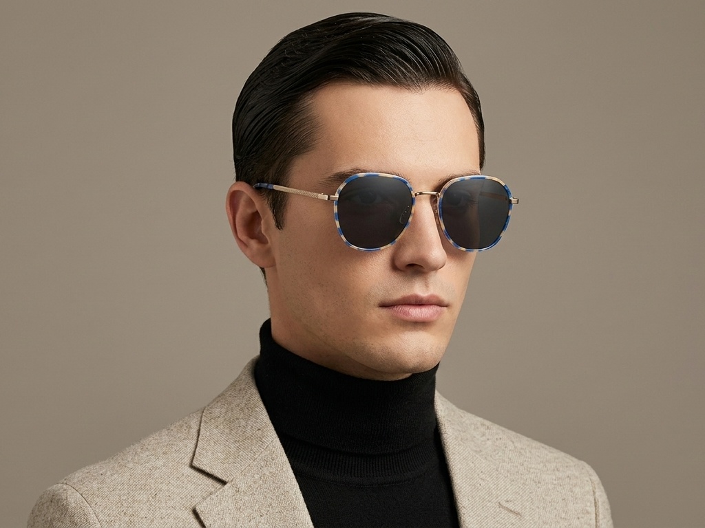 BS2012-2695_Blue_Oval_Metal_Sunglasses-tryon_male