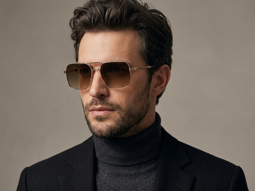 BS2012-2701_Golden_Aviator_Metal_Sunglasses-tryon_male