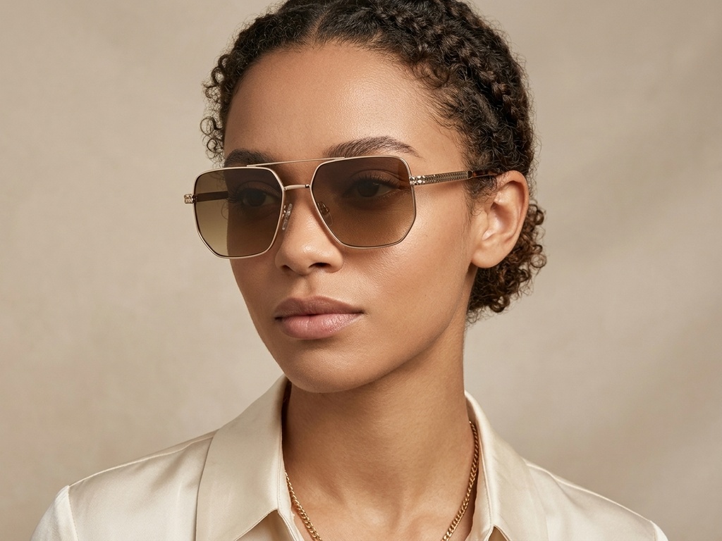 BS2012-2705_Golden_Aviator_Metal_Sunglasses-tryon_female