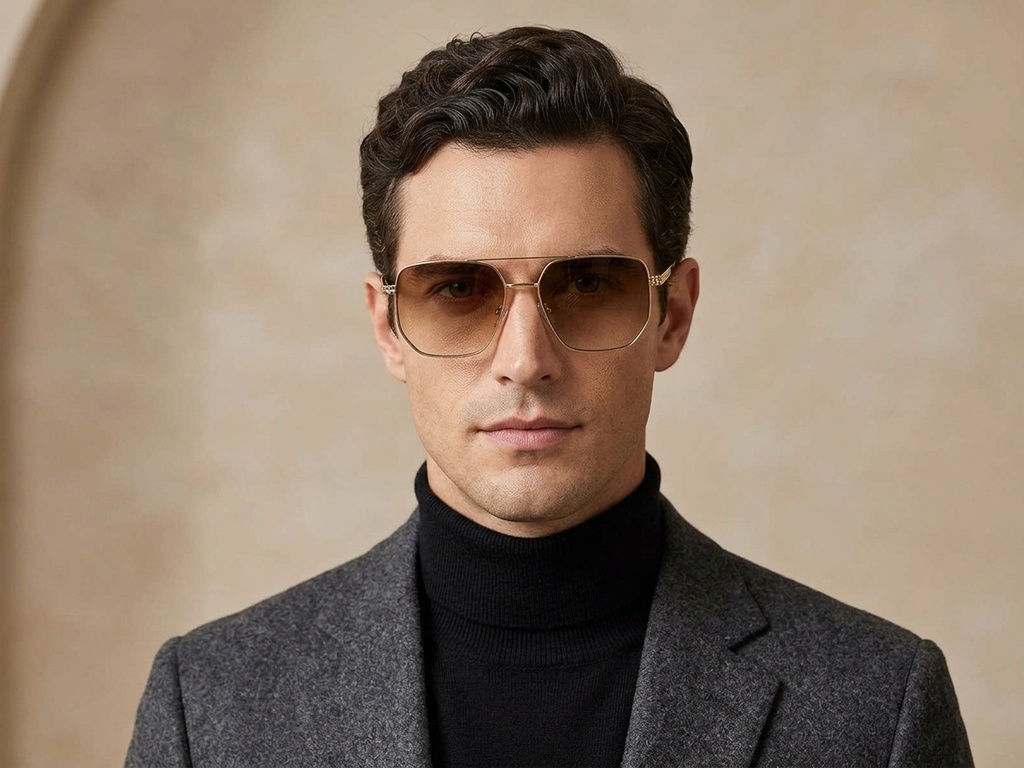 BS2012-2722_Golden_Aviator_Metal_Sunglasses-tryon_male