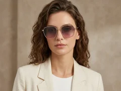 BS2012-2725_Pink_Geometric_Metal_Sunglasses-tryon_female