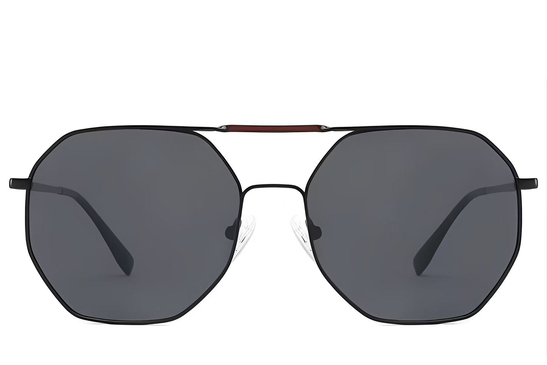 BS2012-2726_Black_Aviator_Metal_Sunglasses_front