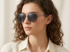 BS2012-2730_Grey_Aviator_Metal_Sunglasses-tryon_female