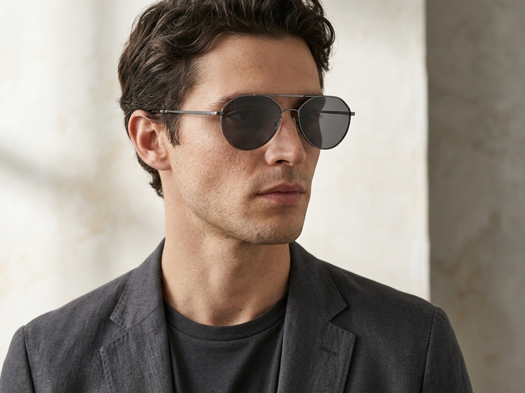 BS2012-2730_Grey_Aviator_Metal_Sunglasses-tryon_male